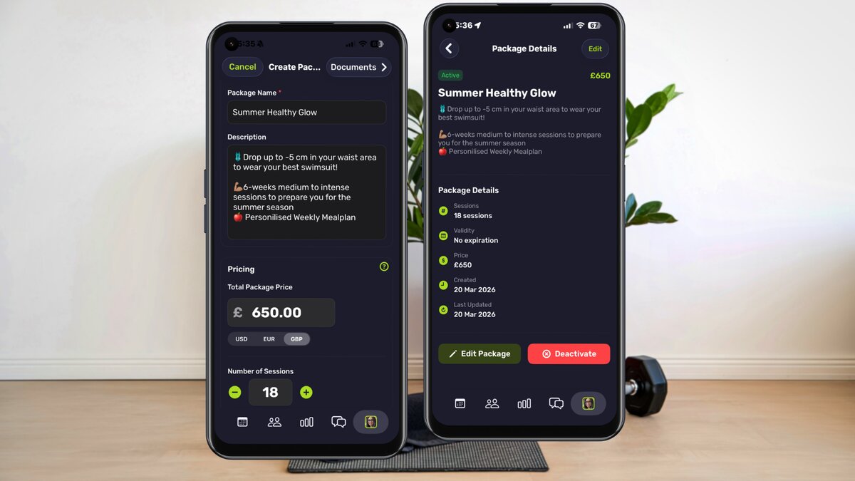 personal trainer package deals seeing in Gymbile fitness app